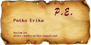 Petko Erika névjegykártya